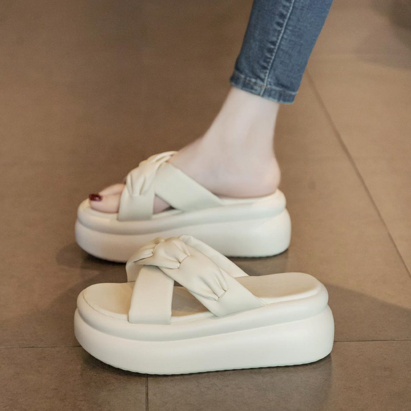 凉拖鞋女夏季外穿2024新款松糕气质增高厚底时尚休闲海边沙滩凉鞋,女鞋,一字拖,淘宝优惠券,粉丝福利购,淘宝优惠卷