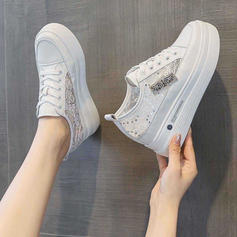 夏季小白鞋女透气内增高女鞋8cm休闲板鞋网面厚底白鞋坡跟网鞋子,女鞋,网面鞋,淘宝优惠券,粉丝福利购,淘宝优惠卷