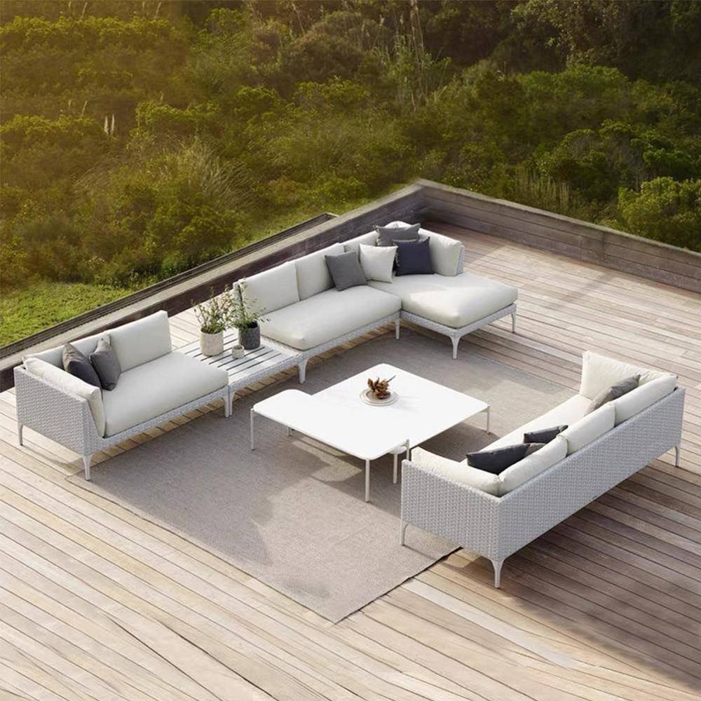 户外藤编沙发庭院室外露天组合转角防水防晒休闲花园双人藤椅家具