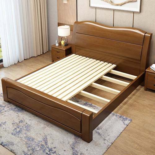 中式实木床1.8米.双人床济型15米床家ODY用工厂房宿舍出租简经易