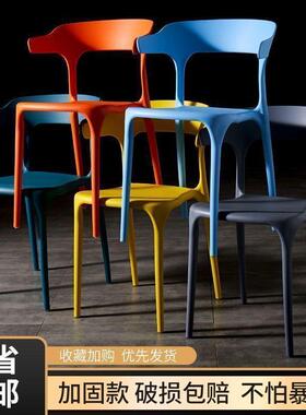子北塑料椅简约靠背凳家用欧餐椅加厚大人经济塑胶子椅子QLO大排