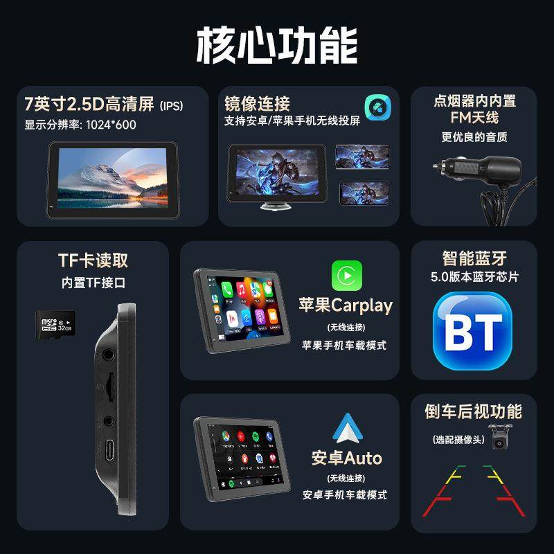 海外版517寸caraplay便携屏汽车联中导航无线c控arply车互载智慧,基础建材,脚轮/万向轮,淘宝优惠券,粉丝福利购,淘宝优惠卷