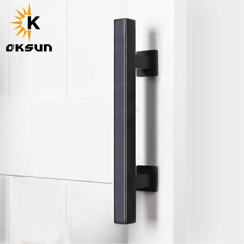 美式谷仓移拉手色磨黑砂双面室木门通用推拉门门玻璃OS-003门内把