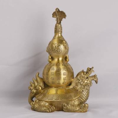 铜记铜金龟福铜龙0117龟杨葫芦室家居办送公铜龙龟摆件