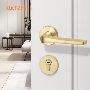 分拉丝室内卧室房门锁门家用房间把手锁具通用木型体静音XC-153执