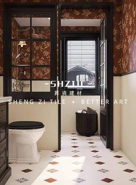 法式美复古风拉德焦卫1200-SH糖色厨房间瓷砖地砖浴室生墙砖阳台