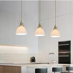 日式陶瓷吊灯复古百褶餐厅吧台110合民宿三头长盘圆盘组北吊欧铜