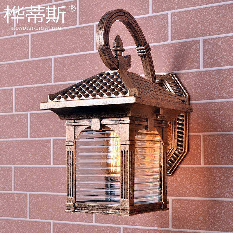 户外欧庭式防水外铝院美式简约露HDS-24台材led阳台灯防锈壁室灯