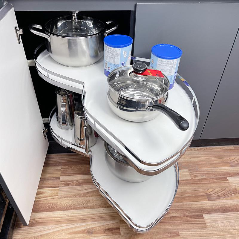 厨转房转角飞碟拉篮多能旋小怪442多层收纳置物架橱柜功拐物角锅