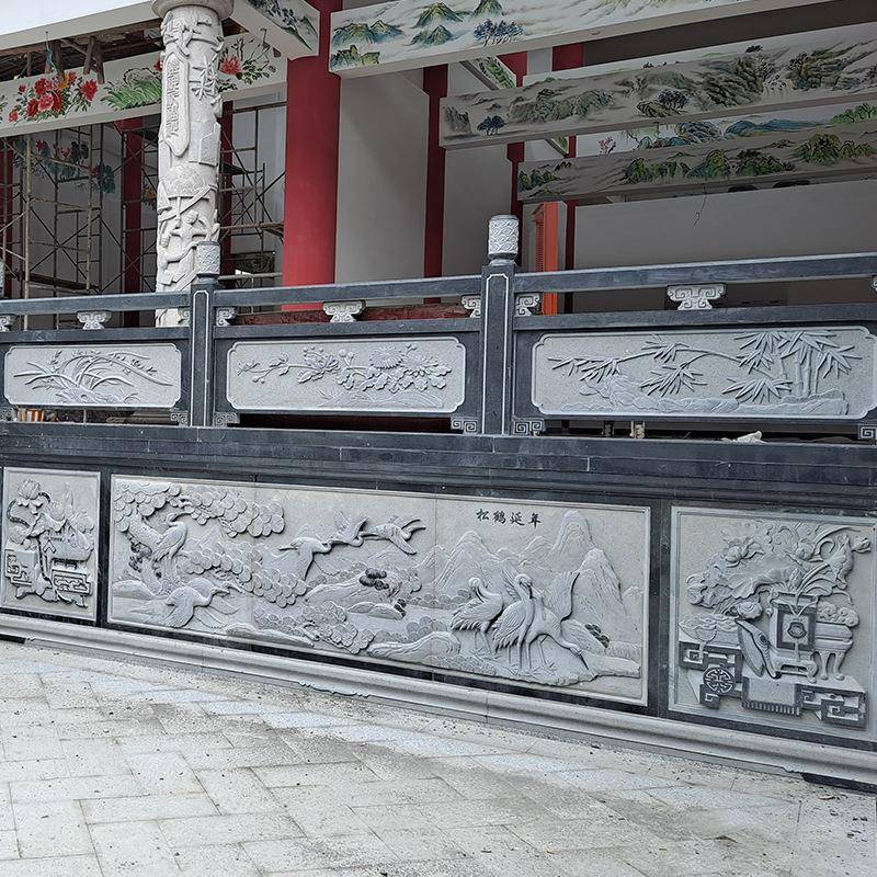 惠石安雕厂家供应天杆然石栏岗岩石青石花栏杆护栏围石材栏杆栏浮