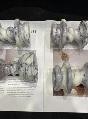 饰现代简约天大理边几石香薰杯然艺术装件客厅卧室摆电视柜家居装