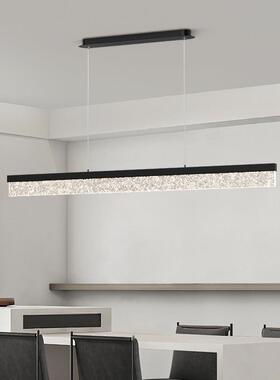 水纹极简餐波厅吊现代简约吧台创意桌饭餐灯厅高端护眼89510一字