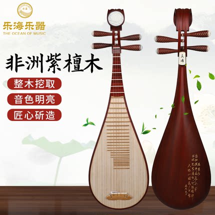 乐海琵琶非洲紫檀木整木挖空初学入门儿童成人专业演奏民族乐器