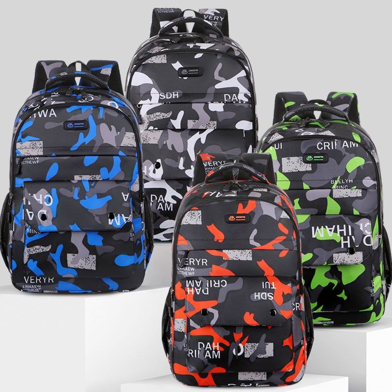 迷彩双肩背包男大容量初中高中生书包男女双肩包2022新款休闲背袋