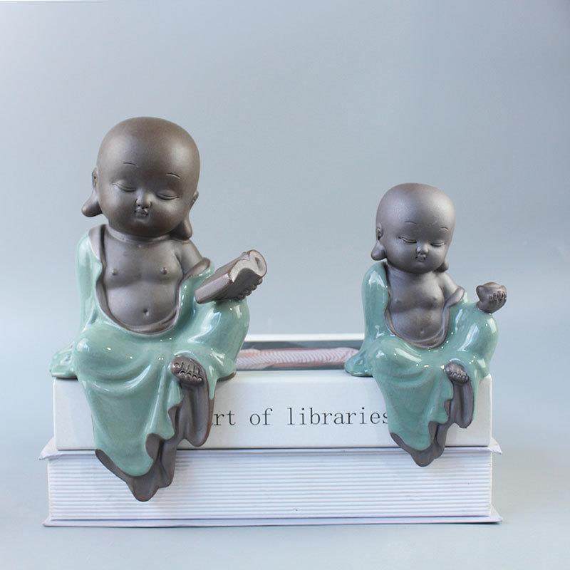 陶瓷JKS禅意哥窑小和尚配人物摆件流水件中饰式家居博古架装设摆,橡塑材料及制品,工业陶瓷,淘宝优惠券,粉丝福利购,淘宝优惠卷