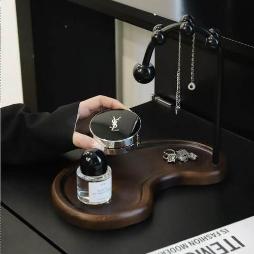 满227架家居胡桃置木玄关钥匙收纳摆件入户门口鞋柜高档实木物托