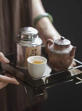 宜室茶话亚克力壶茶承简百约方形茶具杯收纳架盘搭82302磨砂茶茶