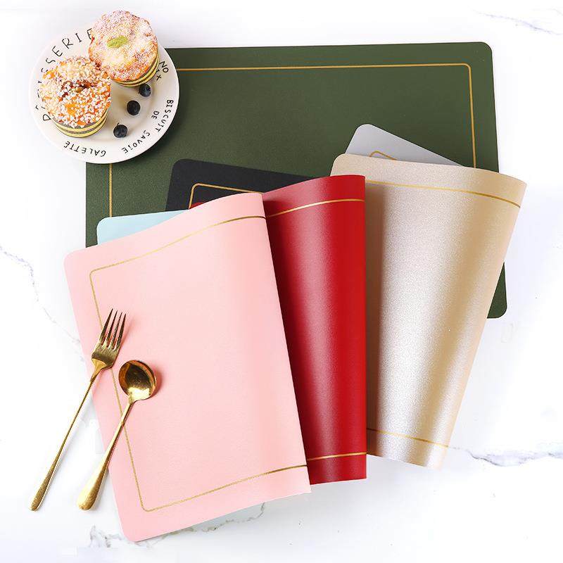 西餐感轻奢防水北垫WBU欧家风垫皮革双色方形隔热餐盘垫子杯垫用,标准件/零部件/工业耗材,车间地垫,淘宝优惠券,粉丝福利购,淘宝优惠卷