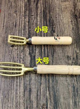 铜制TFB鱼鳞刷刨刮鱼鳞器除鱼鳞好帮黄手木柄去鱼鳞厨房必用进