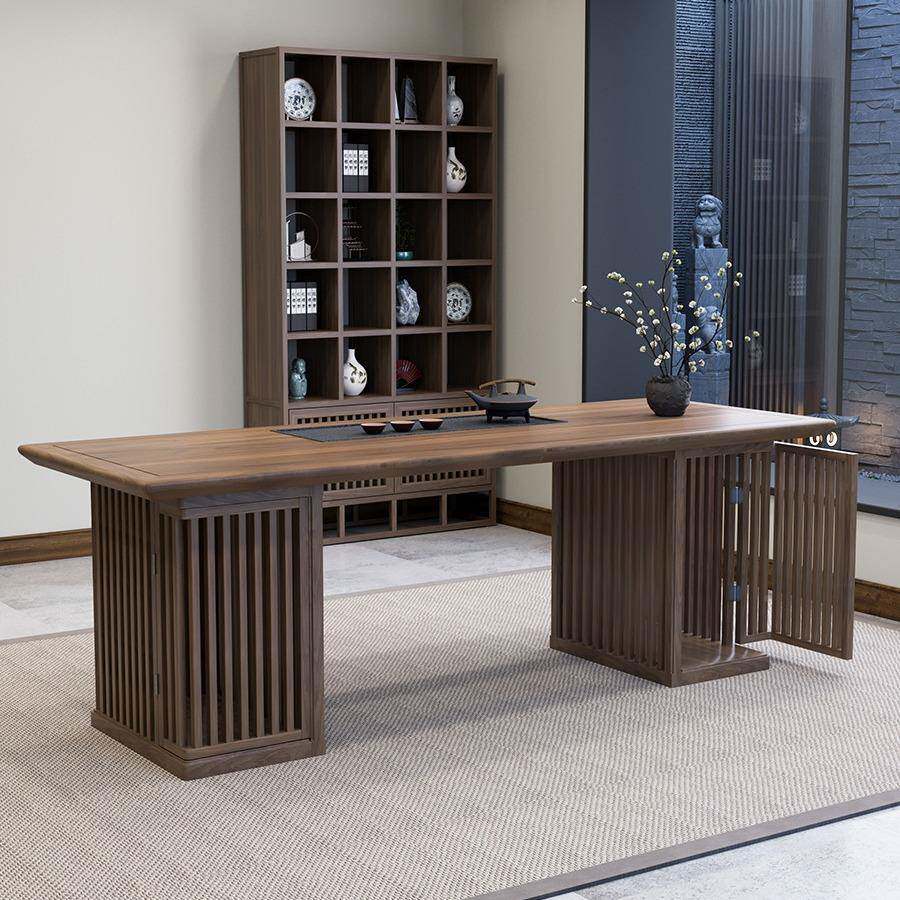 室新式胡桃木茶无品牌/桌组合全套餐桌禅意椅泡茶台椅子茶实木家