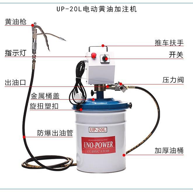 挖电动黄油UP-20L机24v电油润脂滑泵掘机动专用高压加注机220v打