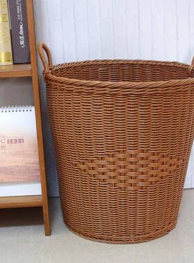 WM-T0017室加塑厚加大料藤编脏衣收纳篮垃圾篓P浴P藤洗衣储物框桶
