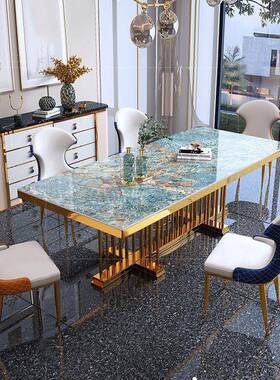 轻奢高11326端大理石餐现代简约饭餐家现代厅简约长方形桌子不桌