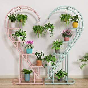 花架置饰物架阳台花盆挂架外客厅落地多vvXS层装室铁室艺心内形花