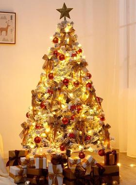 白色圣诞家用餐1树.5套/1.8m/2/3米加发光植绒落雪圣诞38场景密装