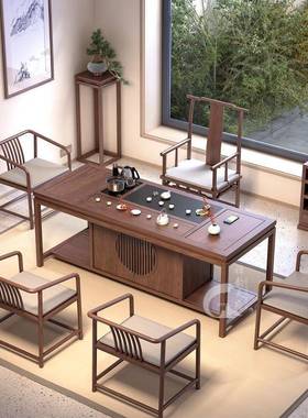 实木茶桌椅组合新中式意家简约禅用一体几茶82585茶具套装功夫茶