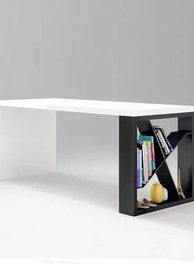 北欧白色256实木会简议桌漆约代烤办公桌创意书桌长方形工作现台