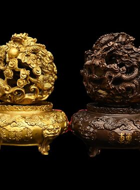 纯铜九转乾坤鼎摆件时来运转球家居办公室装饰品摆设开业乔迁礼品