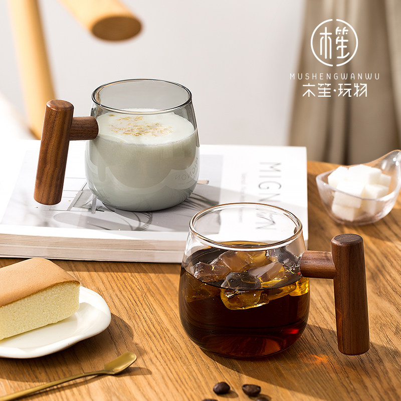 木笙创意咖啡杯子高档精致马克杯简约玻璃水杯办公室冰美式专用杯