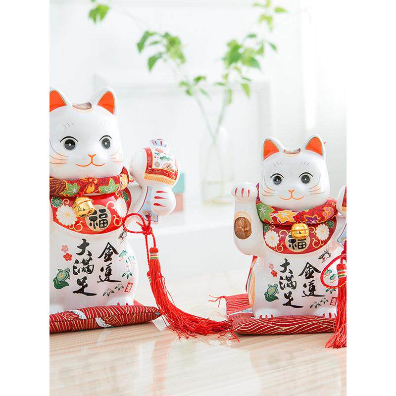 金运摆招财VVP猫陶瓷摆件日式招猫业件财纪念品店铺开办公室客厅