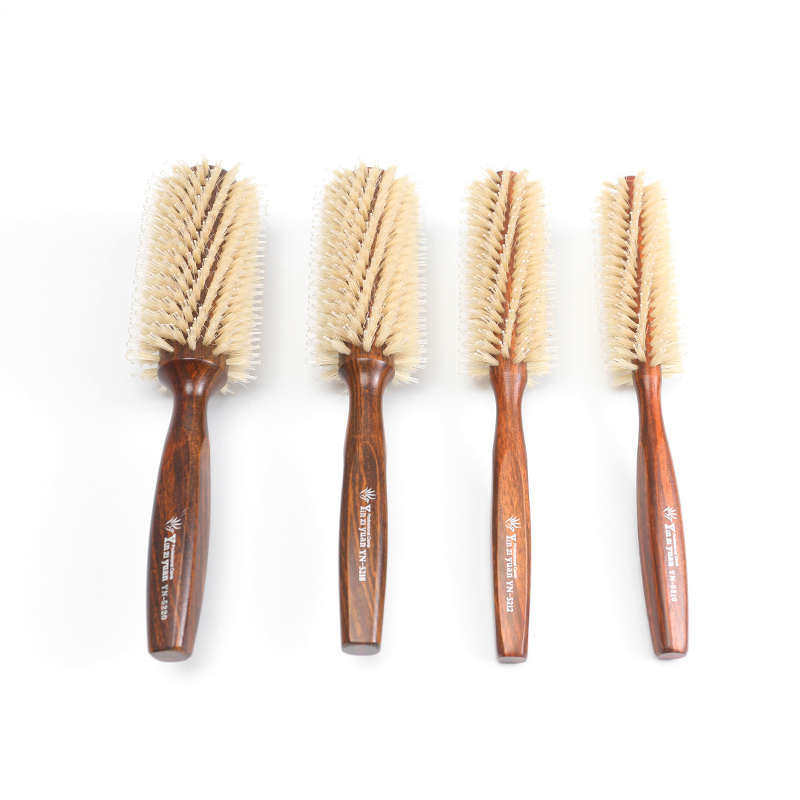 卷发梳子猪鬃毛圆滚梳吹专用大卷卷美发内扣男女发廊专业家用造型