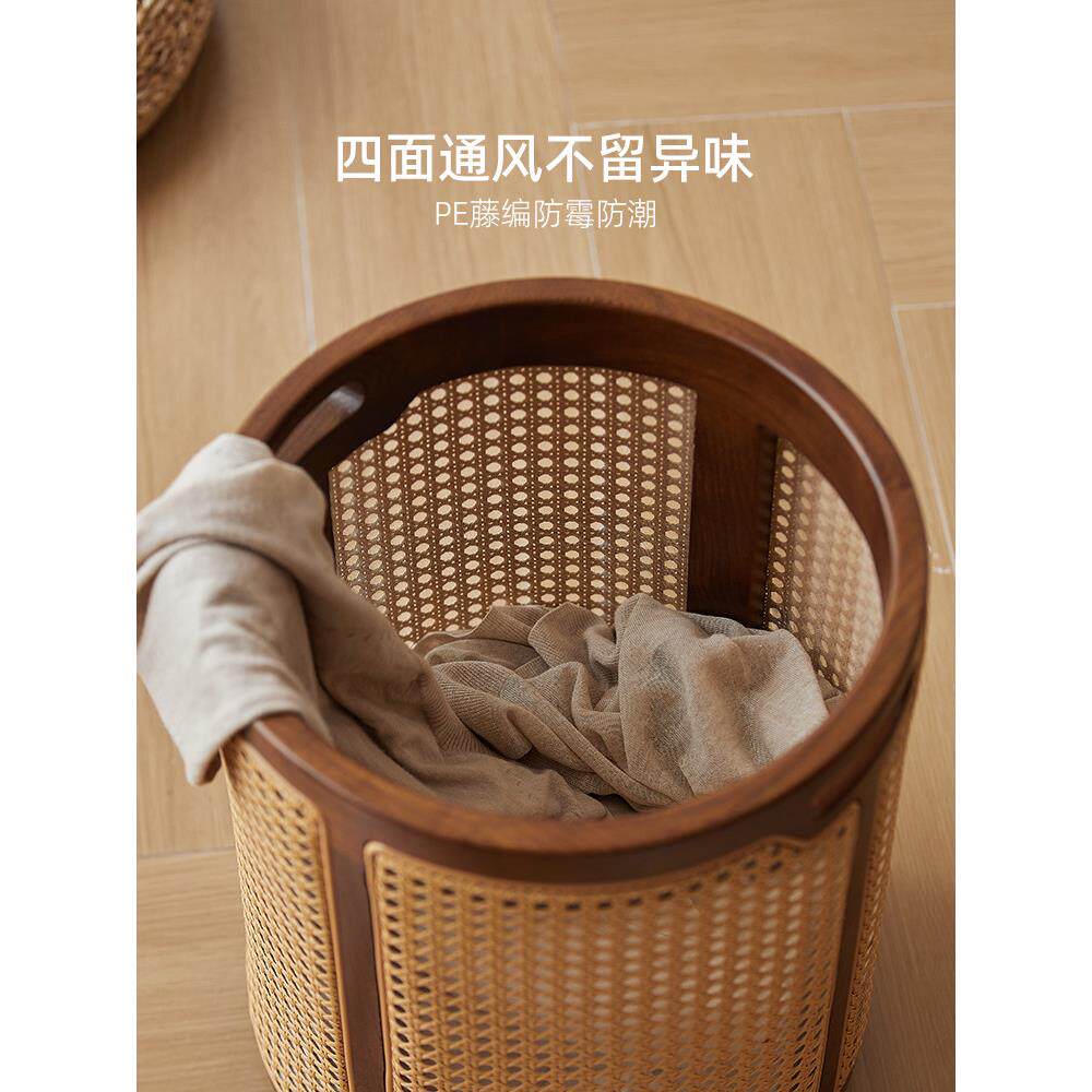 篓藤编篮筐脏服洗衣篮家用脏衣毛绒玩收具收衣纳筐可移动娃PFI娃
