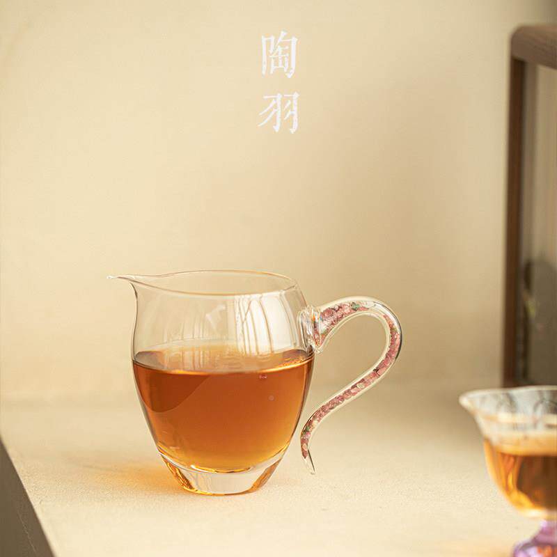 若水粉碧玻璃公道杯加厚耐热明泡ERV透配茶茶海分杯茶器公功夫茶