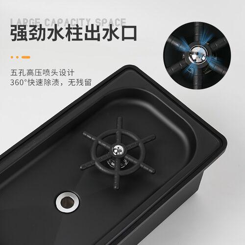 不锈钢电动洗杯推杯器 商用高压户外吧台自动清洁工具