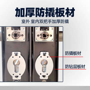 防盗门把手通用型加厚面板门锁门套装 手柄具家用 大门拉手配件老式