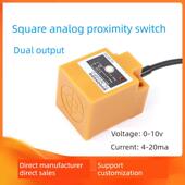 方形模拟接近开关远距离线性金属位移传感器电压0 20Ma 10V流量4