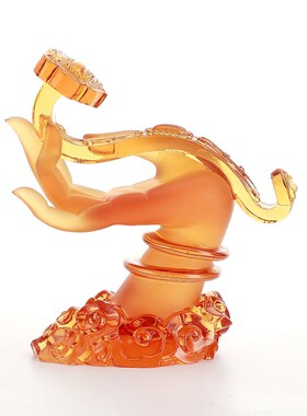 掌上如意琉璃祥云佛手家用礼佛工艺品佛前装饰摆件佛具用品