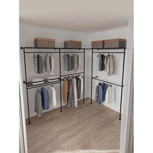 砌墙衣柜金属衣架家用简易铁艺卧室双层上墙挂衣架衣帽间架子定制