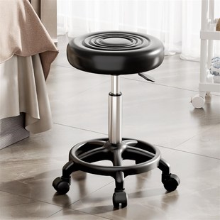 美容凳子滑轮升降大工凳美发可旋转美甲师牙医椅子美容床专用圆凳