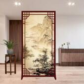 中式 屏风隔断墙客厅茶室书房进门卧室遮挡双面布艺办公室玄关座屏