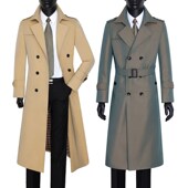 长款 修身 外套潮流战壕大衣464 男双排扣超长风衣韩版 春秋过膝时尚