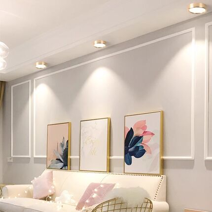 超薄led圆形筒灯明装免开孔吸顶灯客厅吊顶天花走廊过道玄关射灯