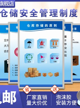 仓库管理制度牌工厂车间企业安全标语物料存储保管十防堆放原则消