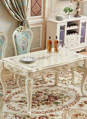 欧w式餐椅组合xtj0532北欧实木长方形用家桌2025年新款白色小户型