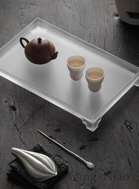 亚克力用托盘置物架茶35710收杯架茶壶放置纳架家轻奢磨砂盘茶茶
