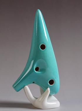 新YTN品12孔熏陶笛中烧A音C调C初学学校十教学二孔裂纹陶笛厂家